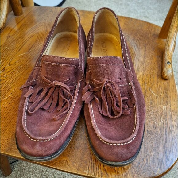 Paul Frederick Made in Italy Burgundy suede slip-on shoes - Picture 2 of 11